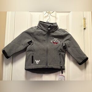 Toddler Boys Gray Jacket by Cowboy Hardware Grey 3T Too Tough To Cry NEW